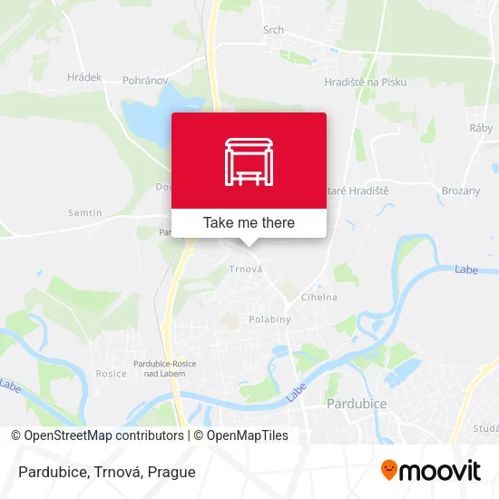 Карта Pardubice, Trnová