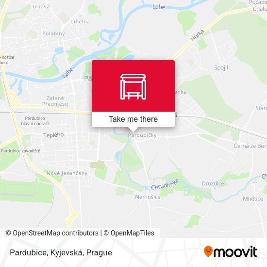 Карта Pardubice, Kyjevská