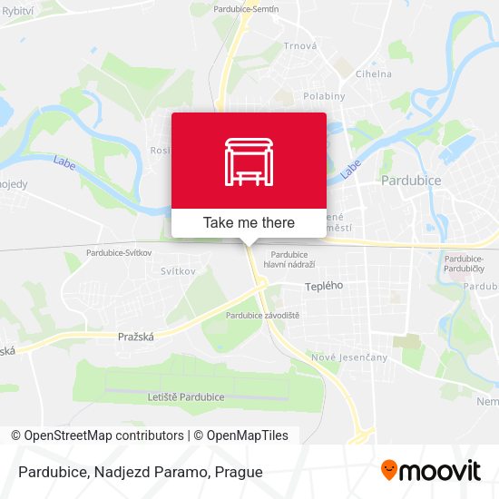 Карта Pardubice, Nadjezd Paramo