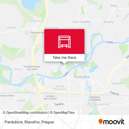 Pardubice, Stavařov map