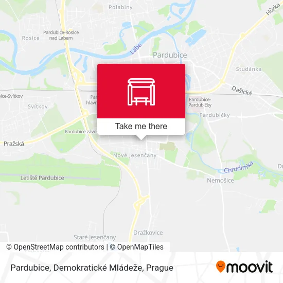 Карта Pardubice, Demokratické Mládeže
