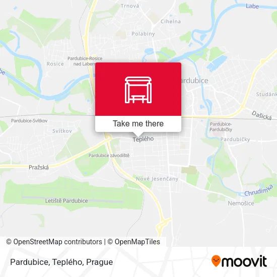 Карта Pardubice, Teplého