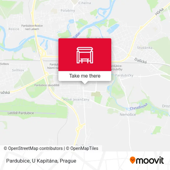 Карта Pardubice, U Kapitána