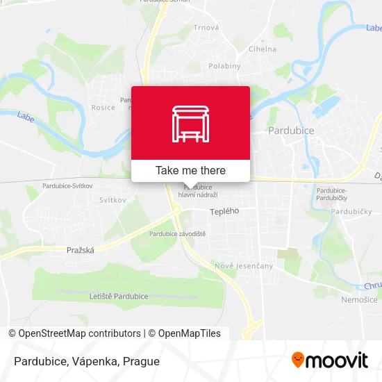 Карта Pardubice, Vápenka