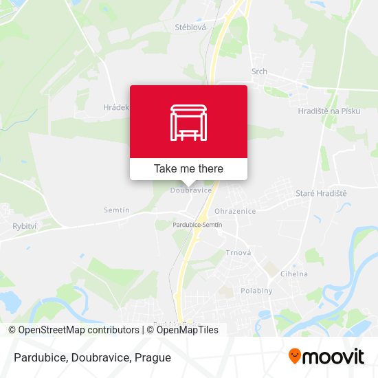 Карта Pardubice, Doubravice