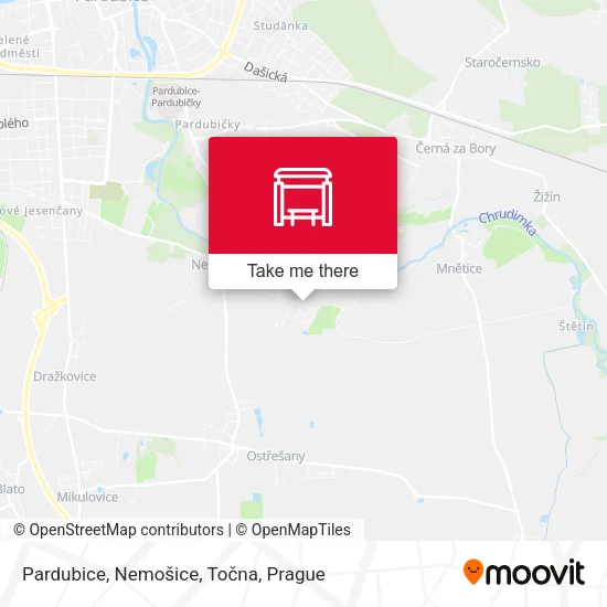 Карта Pardubice, Nemošice, Točna