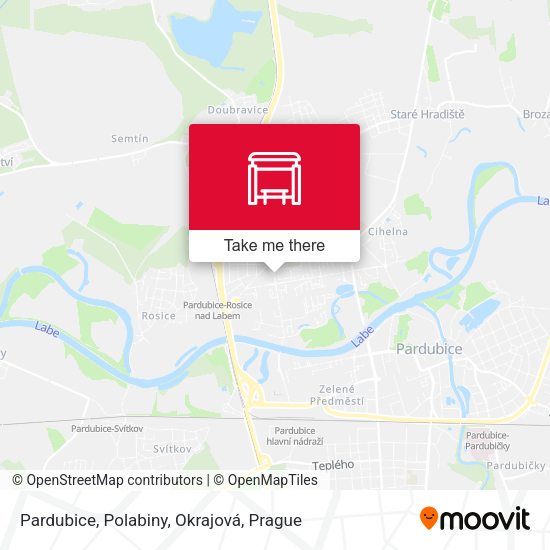Карта Pardubice, Polabiny, Okrajová