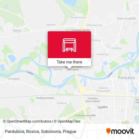 Карта Pardubice, Rosice, Sokolovna
