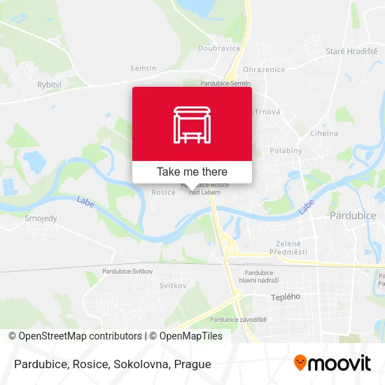 Карта Pardubice, Rosice, Sokolovna