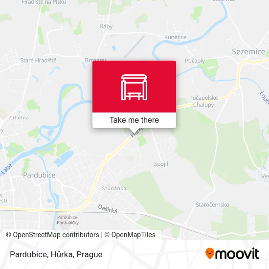 Карта Pardubice, Hůrka