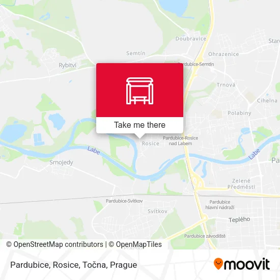 Карта Pardubice, Rosice, Točna
