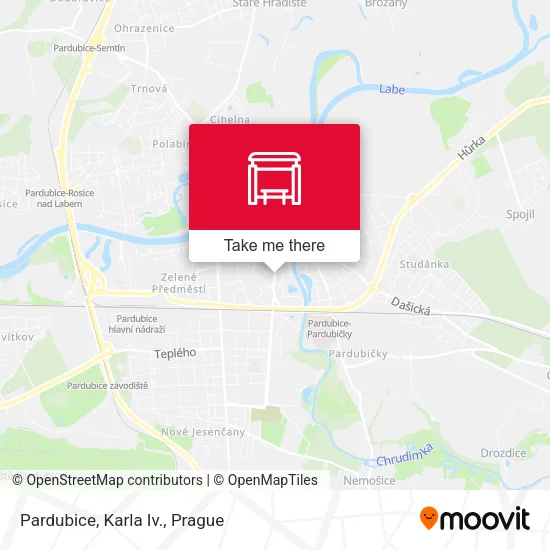 Карта Pardubice, Karla Iv.