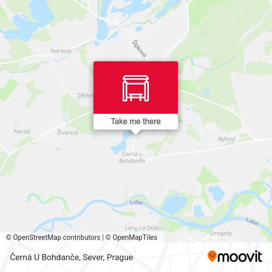 Карта Černá U Bohdanče, Sever