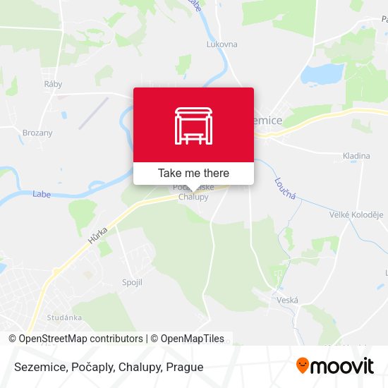 Карта Sezemice, Počaply, Chalupy