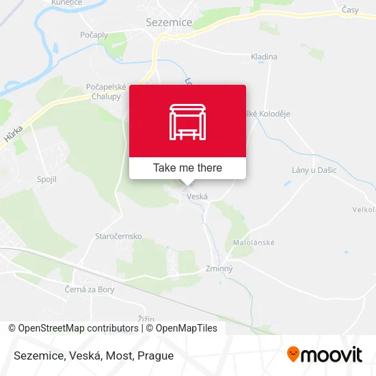 Карта Sezemice, Veská, Most