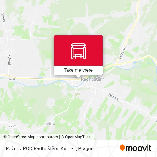 Карта Rožnov POD Radhoštěm, Aut. St.