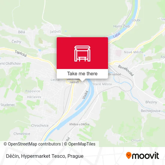 Карта Děčín, Hypermarket Tesco