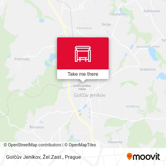 How to get to Golčův Jeníkov, Žel.Zast. in Prague by train, bus or subway?