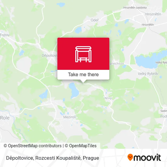 Карта Děpoltovice, Rozcestí Koupaliště