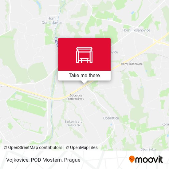 Карта Vojkovice, POD Mostem