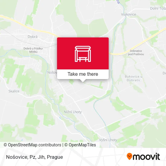 Карта Nošovice, Pz, Jih