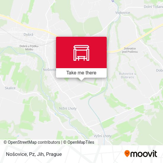 Карта Nošovice, Pz, Jih