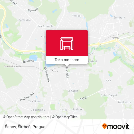 Карта Šenov, Škrbeň