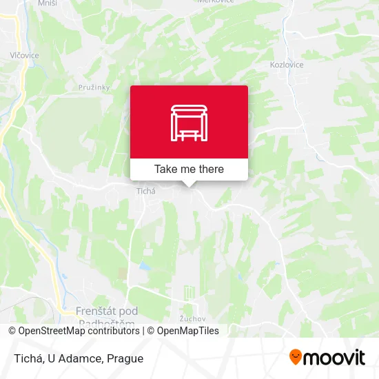 Карта Tichá, U Adamce