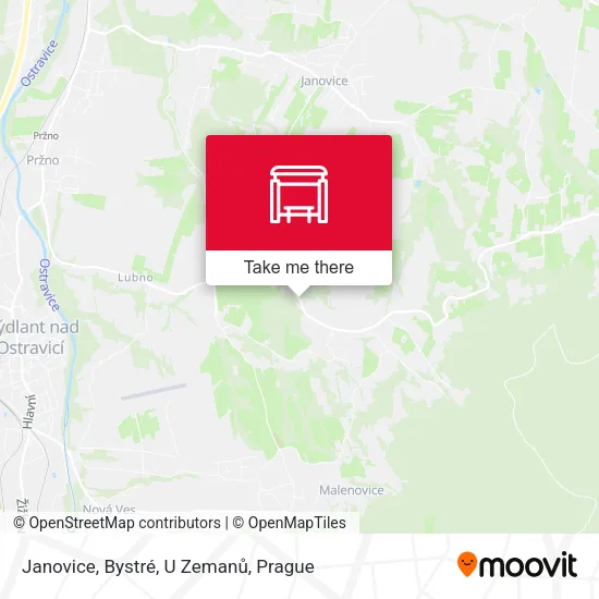 Карта Janovice, Bystré, U Zemanů