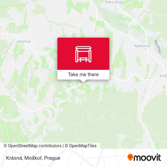 Карта Krásná, Moškoř