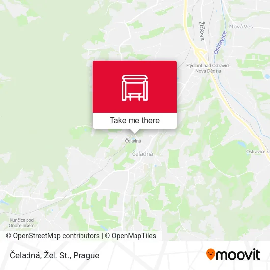 Карта Čeladná, Žel. St.