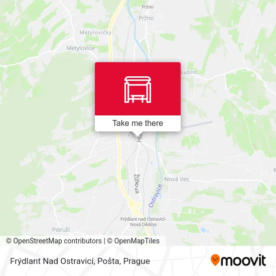 Карта Frýdlant Nad Ostravicí, Pošta