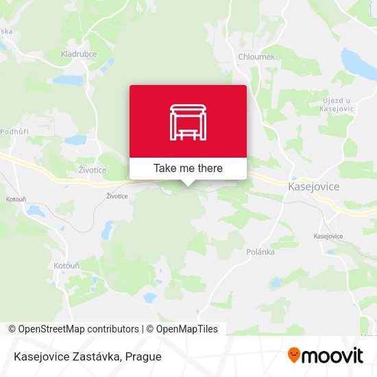 Карта Kasejovice Zastávka