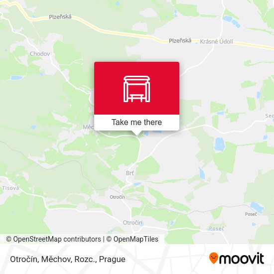 Карта Otročín, Měchov, Rozc.