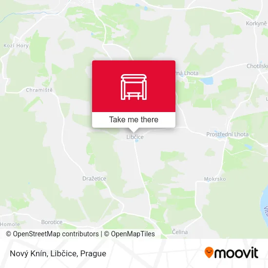 Карта Nový Knín, Libčice