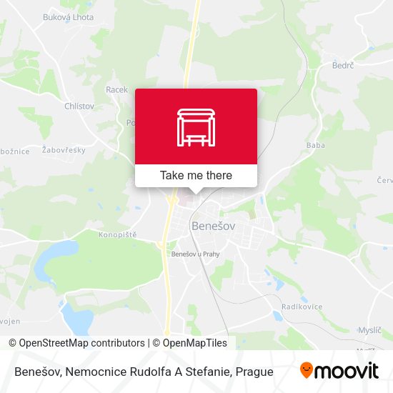 Карта Benešov, Nemocnice Rudolfa A Stefanie