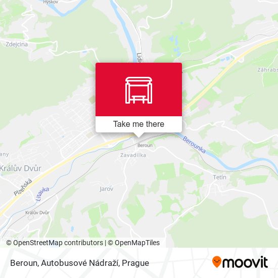 Карта Beroun, Autobusové Nádraží