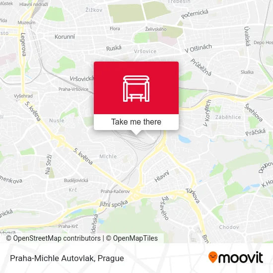 Карта Praha-Michle Autovlak