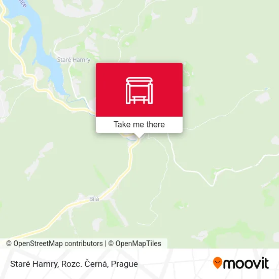 Карта Staré Hamry, Rozc. Černá