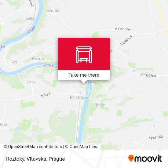 Карта Roztoky, Vltavská