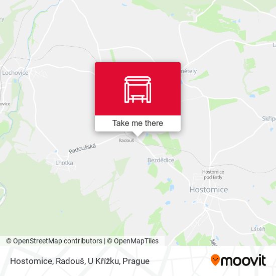 Hostomice, Radouš, U Křížku map