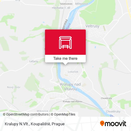 Kralupy N.Vlt., Koupaliště map