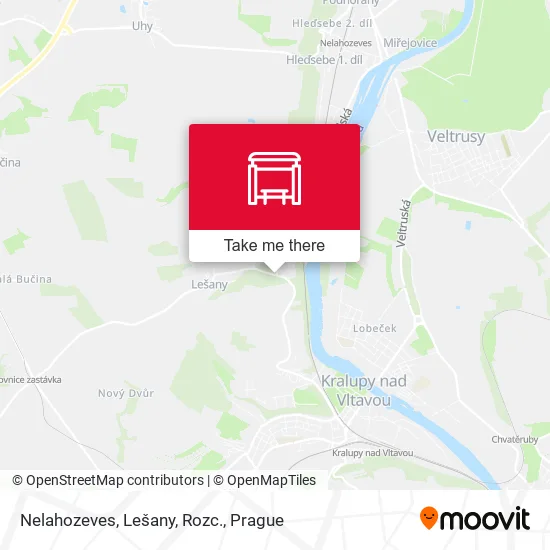 Карта Nelahozeves, Lešany, Rozc.