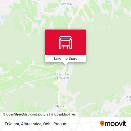 Карта Frýdlant, Albrechtice, Odb.