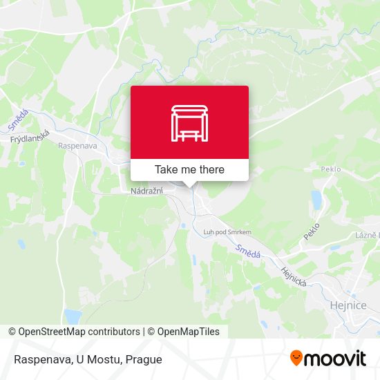 Карта Raspenava, U Mostu
