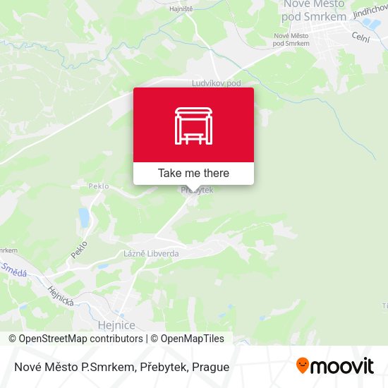 Карта Nové Město P.Smrkem, Přebytek