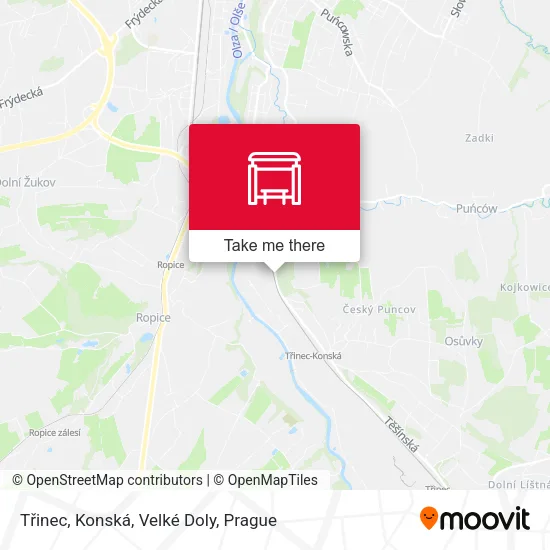 Карта Třinec, Konská, Velké Doly