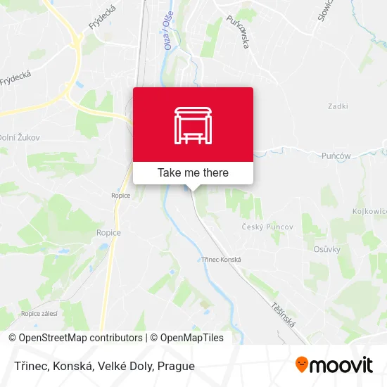 Карта Třinec, Konská, Velké Doly