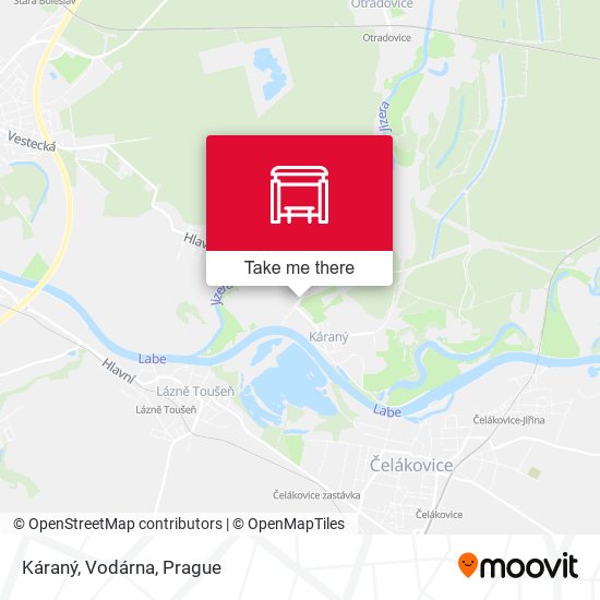 Káraný, Vodárna map
