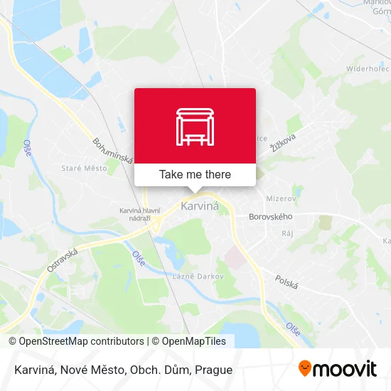 Карта Karviná, Nové Město, Obch. Dům
